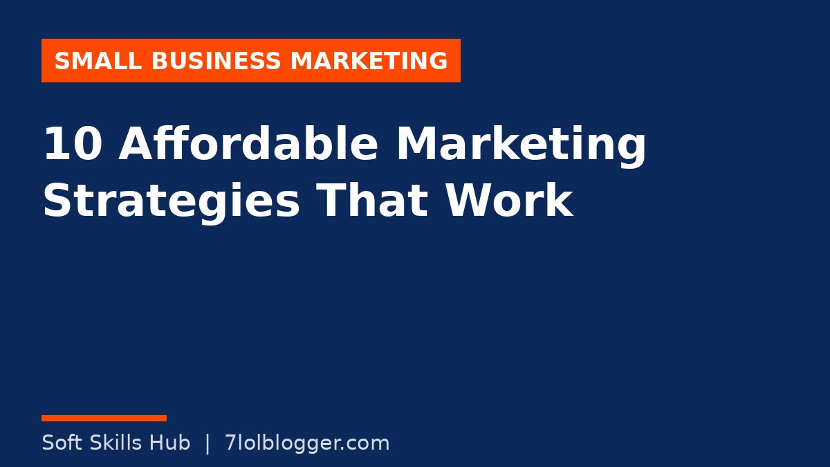 Affordable marketing strategies for small business - Soft Skills Hub article graphic